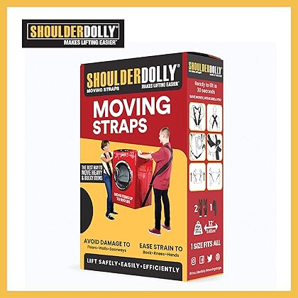 Shoulder Dolly Moving Straps - Lifting Strap for 2 Movers - Move, Lift, Carry, And Secure Furniture, Appliances, Heavy, Bulky Objects Safely, Efficiently, More Easily Like The Pros - Essential Moving Supplies - LD1000