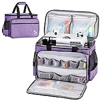 Sewing Machine Case with Removable Padding Pad, Tote Bag for Sewing Machine with Shoulder Strap for Most Standard Singer, Brother, Janome, Purple
