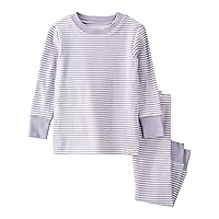 little planet by carter's unisex-baby Baby and Toddler 2-piece Pajamas made with Organic Cotton, Lilac Stripe, 18 Months