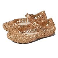 Melissa Mini Campana Papel Flats for Babies, Toddlers - Comfortable & Cute Close-Toe Jelly Flat Shoes with Mary-Jane Strap & Interwoven Cut-Out Design