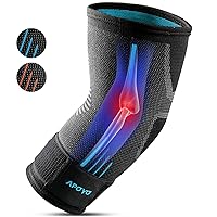 APOYO Elbow Brace for Tendonitis and Tennis Elbow, Compression Sleeve, Women Men w/ Adjustable Strap Relief, Weightlifting, Arthritis, Workouts, Reduce Joint Pain During Fitness Activity (Large)