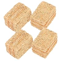 4pcs Farm Decor Doll House Accessories Dollhouse Christmas Decorations Outdoor Christmas Decoration Bales Table Decor Props DIY False Dolls House Mini Hayrick Straw