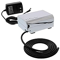 Belloccio Quiet Mini Airbrush Compressor with 6 Foot Hose - 3 Airflow Settings, Chrome Color, Airbrush Holder - Ideal for Makeup Cosmetics, Sunless Spray Tanning, Temporary Tattoos, Cake Decorating