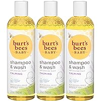Burt's Bees Baby Shampoo and Wash Set, 2-in-1 Natural Origin Plant Based Formula for Sensitive Skin, Calming Lavender Scent, Tear-Free, Pediatrician Tested, 3 Travel Size Bottles, 36 oz (12 oz 3-Pack)