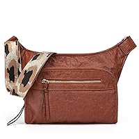 cabeiny Medium Leather Crossbody Bags for Women Stylish Ladies Messenger Bags Purse Trendy Shoulder Bag