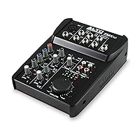 Alto Professional ZMX52 | Studio Quality 5 Channel Compact Audio Mixing Desk with an XLR Microphone Input, 2 Stereo Inputs and an Aux Output