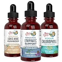 MaryRuth's Lymphatic Support Drops, Vegan Chlorophyll Liquid Drops, and Lions Mane Mushroom Supplement, 3-Pack Bundle for Lymphatic Health, Immune Support, and Nootropic Brain Support, Vegan & Non-GMO