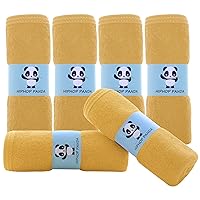 Baby Washcloths, Rayon Made from Bamboo - 2 Layer Ultra Soft Absorbent Newborn Bath Face Towel - Reusable Baby Wipes for Delicate Skin - Honey, 6 Pack