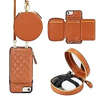 Bocasal A Stylish Crossbody Wallet Case for iPhone 7/8/SE2/SE3 + A Mini Round Pouch Bag