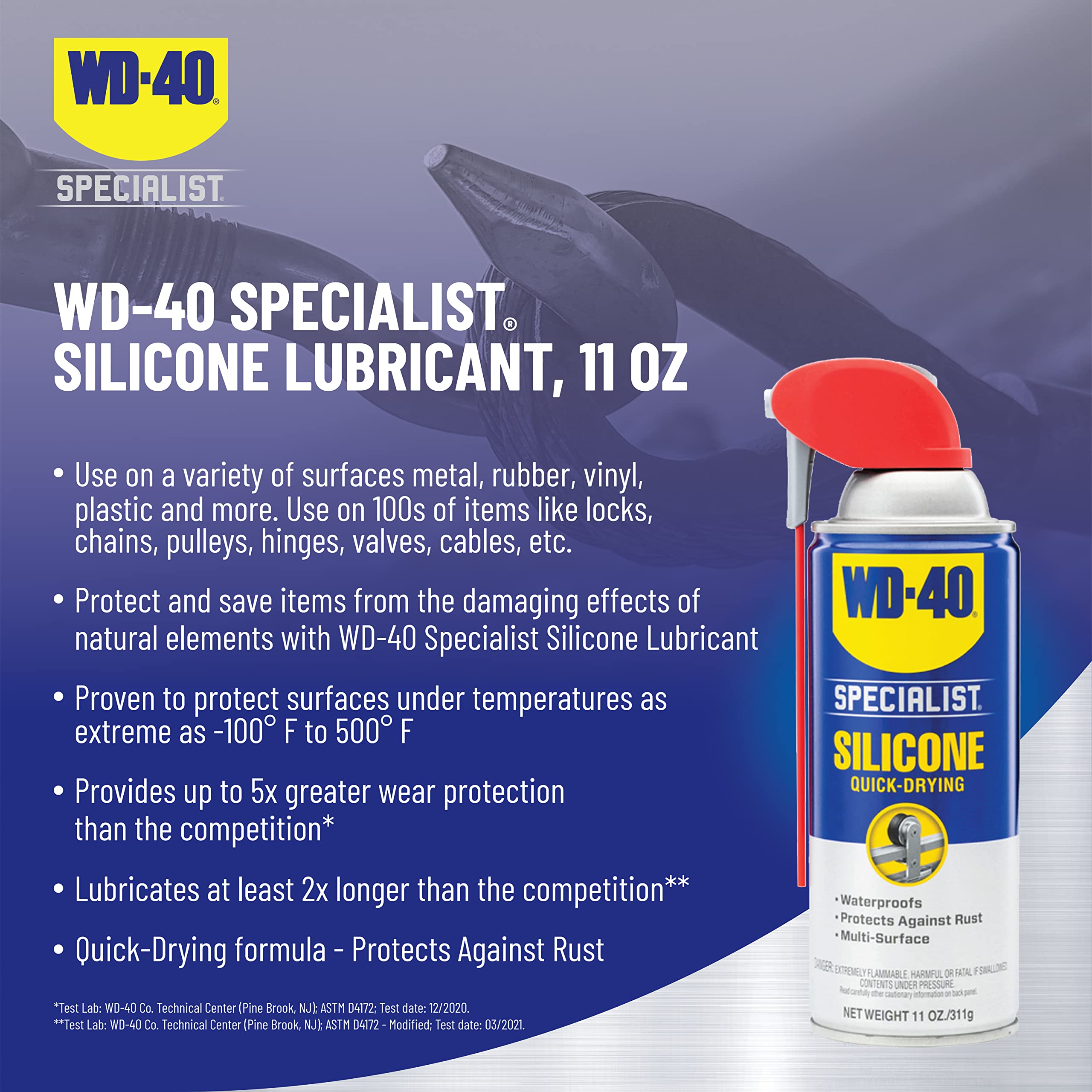 WD-40 Specialist Silicone Lubricant with SMART STRAW SPRAYS 2 WAYS, 11 OZ