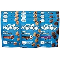 HighKey Keto Food Low Carb Snack Cookies Variety Pack - Chocolate Chip, Brownie Bites & Snickerdoodle - 9 Pack - Gluten Free & No Sugar Added, Diabetic, Paleo, Dessert Sweets and Diet Foods