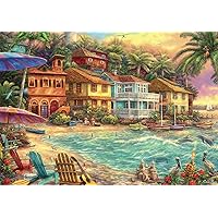Buffalo Games - Chuck Pinson - Island Time - 300 Large Piece Jigsaw Puzzle for Adults Challenging Puzzle Perfect for Game Nights - 300 Large Piece Finished Puzzle Size is 21.25 x 15.00