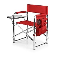ONIVA - a Picnic Time brand - Sports Chair with Side Table, Beach Chair, Camp Chair for Adults, (Red)
