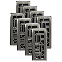 Décor Grates ADH410-NKL-8 Art Deco Floor Register, 4x10 Inches, Brushed Nickel, 8 Pack