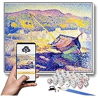 DIY Painting Kits for Adults The Blue Boat Painting by Henri-Edmond Cross Arts Craft for Home Wall Decor
