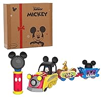 Disney Junior Mickey Mouse Funhouse Light the Way Train, Musical Toy Train Set with Controller, Preschool, Kids Toys for Ages 3 Up, Amazon Exclusive by Just Play