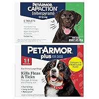 PetArmor CAPACTION Oral Flea Treatment for Dogs (6 Doses) + Bonus PetArmor Plus Topical Flea & Tick Treatment & Preventative for Dogs 89-132 lbs (1 Dose)