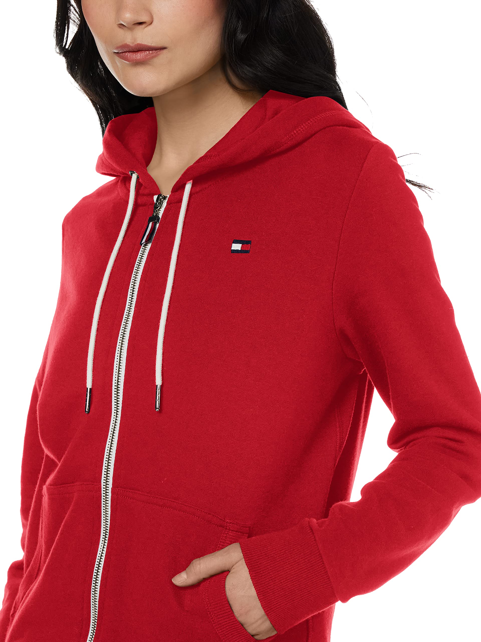 Tommy Hilfiger Zip-up Hoodie – Classic Sweatshirt for Women with Drawstrings and Hood
