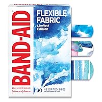Band-Aid Brand Flexible Fabric Bandages, Water Color, Assorted, 30 ct