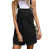 SCUSTY Women's Casual Loose Cotton Linen Shortalls Adjustable Straps Overall Shorts Jumpsuits Rompers