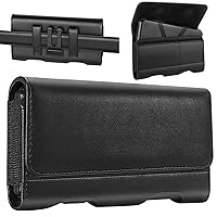Mopaclle Phone Holster for Galaxy A73 5G A72 A23 A54 A42 A14 A03 A04s F13, iPhone 15 Pro Max 15 Plus Xs Max Moto G14 Leather Phone Belt Clip Pouch Belt Holder Case (Fits w/Phone Otterbox Case)