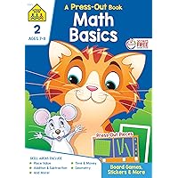 School Zone - Math Basics Press-Out Workbook - 64 Pages, Ages 7 to 8, 2nd Grade, Manipulatives, Board Games, Place Value, Addition and Subtraction, Time and Money, Geometry, Stickers, and More School Zone - Math Basics Press-Out Workbook - 64 Pages, Ages 7 to 8, 2nd Grade, Manipulatives, Board Games, Place Value, Addition and Subtraction, Time and Money, Geometry, Stickers, and More Paperback
