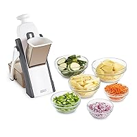 Safe Slice® Mandoline Slicer, Julienne + Dicer for Vegetables, Meal Prep & More with 30+ Presets & Thickness Adjuster - Grey