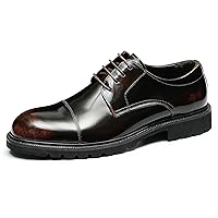Genuine Leather Cap Toe Derby Shoes Fashion Classic Dress Formal Oxfords Shoes for Men