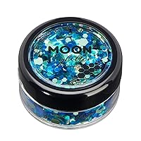 Mystic Chunky Glitter by Moon Glitter – 100% Cosmetic Glitter for Face, Body, Nails, Hair and Lips - 3g - Atlantis