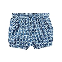 Carter's Baby Girls' Geo Pull-On Bubble Shorts, Blue, 18 Months