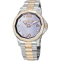 082.101.29-V200PK10 38mm Diamonds Automatic 18K Gold Case Multicolor Gold Tone Stainless Steel Anti-Reflective Sapphire Women's Watch