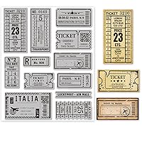 GLOBLELAND Vintage Air Tickets Cling Rubber Stamp Vintage Air Tickets Cling Mount Stamp Script Stamps Script Stamps for Card Making and Photo Album Decor Decoration and DIY Scrapbooking