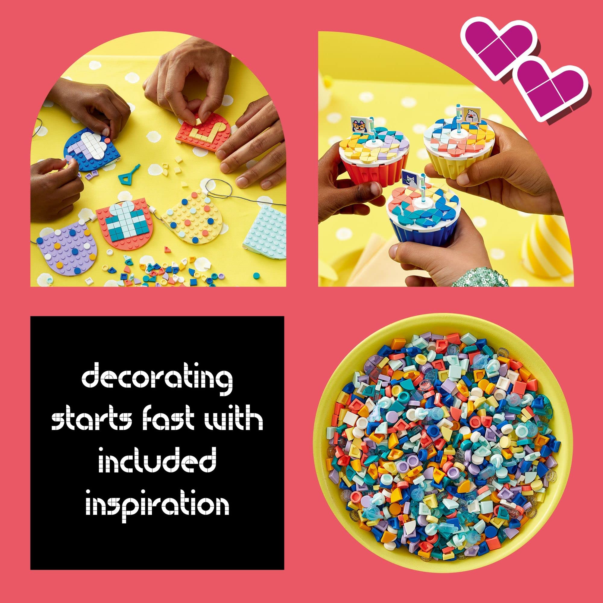 LEGO DOTS Ultimate Party Kit 41806, Arts & Crafts Birthday Party Games or DIY Party Bag Fillers with Toy Cupcakes, Best Friend Bracelets, and Bunting, Creative Gifts for Kids, Girls & Boys Ages 6-10