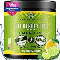 KEY NUTRIENTS Electrolytes Powder No Sugar - Refreshing Lemon Lime Electrolyte Powder - Hydration Powder - No Calories, Gluten Free Keto Electrolytes Powder - 90 Servings - Made in USA