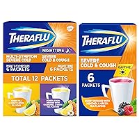 Theraflu Multi-Symptom Severe Cold and Severe Cold Cough Combo 12 ct Powder Plus Severe Cold Cough Daytime 6 ct Powder