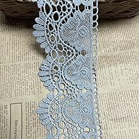 8CM Width Europe Crown Pattern Inelastic Embroidery Lace Trim,Curtain Tablecloth Slipcover Bridal DIY Clothing/Accessories.(2 Yards in one Package) (Gray)