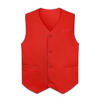 TopTie Waiter Uniform Unisex Button Vest for Supermarket Clerk & Volunteer