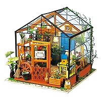 DIY Miniature Dollhouse Kit 7.68 6.89 6.89 inches, Miniature House Craft Model Kits to Build, Gift for Adults Teens - Simulation Flower Room Art House