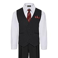 Rafael Boy's 5-Piece Vest and Pant Set with Shirt, Tie and Hanky - Many Colors