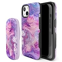 Casely iPhone 14 Plus Bold Case Power Pod MagSafe Compatible Battery Pack | Tie Dying Over You Purple Marble iPhone Case | Compatible with MagSafe