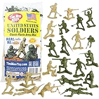TimMee Plastic Army Men - OD Green vs Tan 100pc Toy Soldier Figures Made in USA