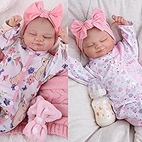 BABESIDE 2PCS Reborn Baby Dolls Skylar - 17-Inch Realistic-Newborn Baby Dolls Girl with Adorable Clothes Gift Box