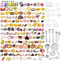 Skylety 100 Pieces Miniature Food Drinks Toys Mixed Resin Foods for Doll  Kitchen Pretend Play Mini Food Set for Adults Teenagers Doll House