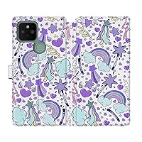 Wallet Case Replacement for Google Pixel 8 Pro 7a 6a 5a 5G 7 6 Pro 2020 2022 2023 Rainbow Cover Snap Card Holder Pattern Kawaii Heart Cute Fish PU Leather Flip Girly Purple Magnetic Folio