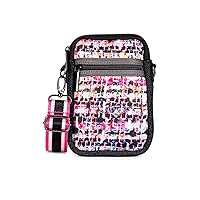 Haute Shore - Casey Coco Neoprene Cell Phone Case, Multi Color Boucle W/Black Denim Accents, colorsize