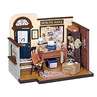 Rolife DIY Miniature Dollhouse Room Kit - Detective Agency Diorama Kit DIY Crafts Hobbies for Women/Men Gifts for Teens Adults Home Decor