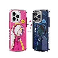 CASEKOO 【1 Set 2 Cases】 MagicStand for iPhone 15 Pro Case with Valentine's Day Limited Version 2024, AirLov Pink & AirLov Blue