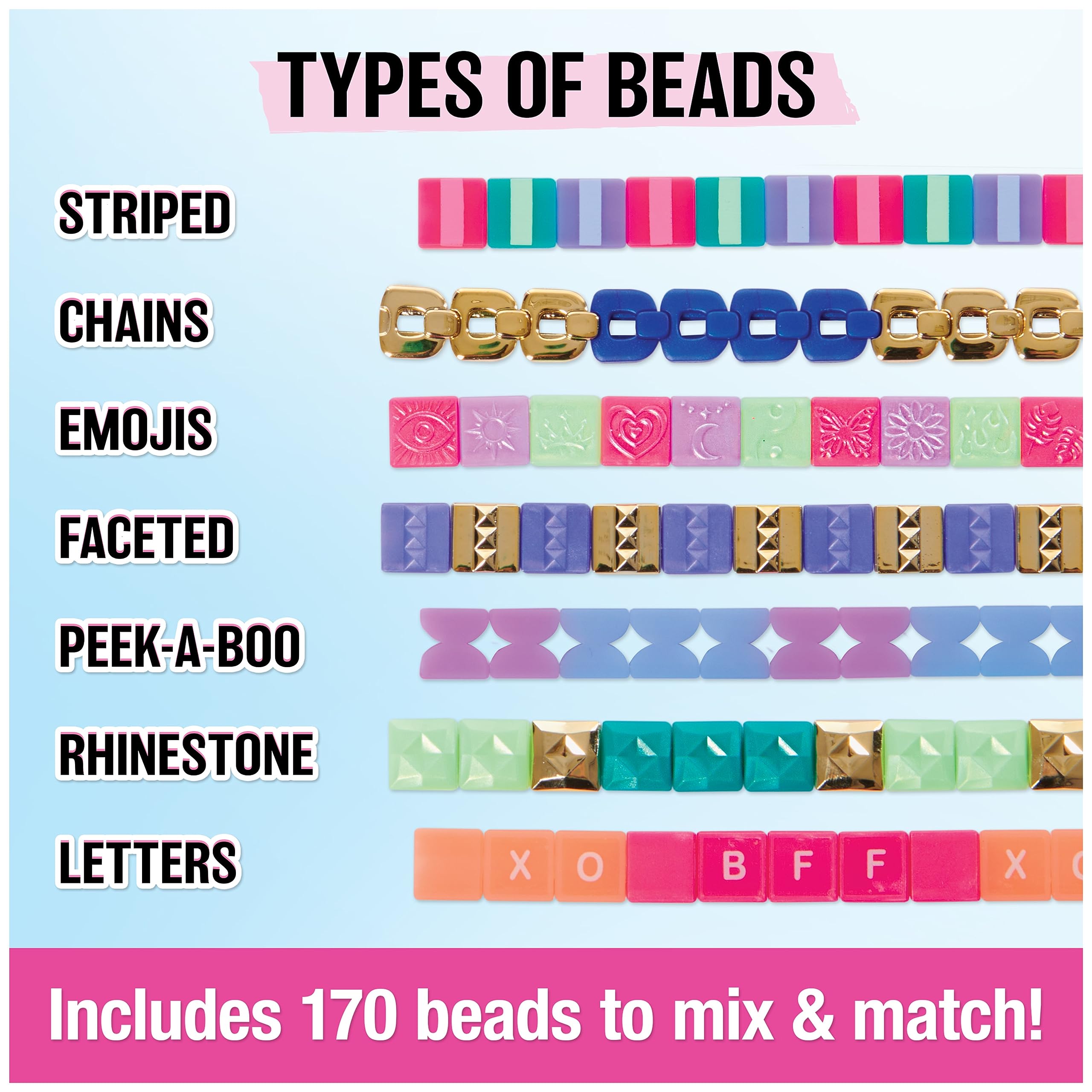Cool Maker PopStyle Bracelet Maker, 170 Stylish Beads, 10 Bracelets, Storage, Friendship Bracelet Making Kit, DIY Arts & Crafts Kids Toys for Girls