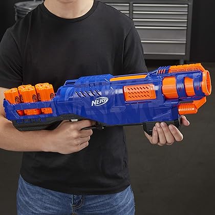 Trilogy DS-15 Nerf N-Strike Elite Toy Blaster with 15 Official Nerf Elite Darts and 5 Shells – for Children, Teens, Adults