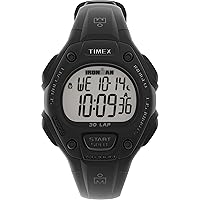 Timex Unisex Ironman Classic 30 Resin Strap Watch – Black Case & Top Ring with Black Resin Strap